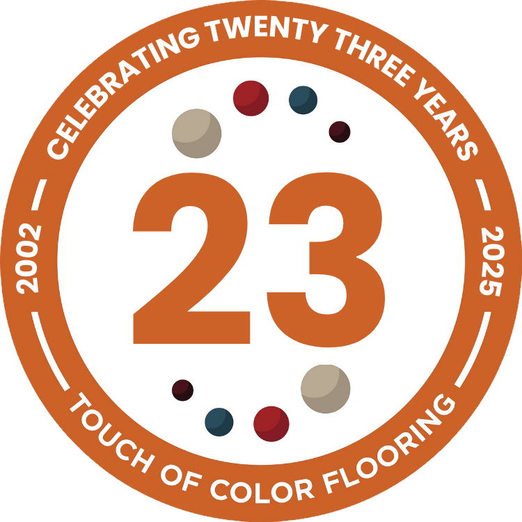 Touch of Color Flooring 20th Anniversary Badge